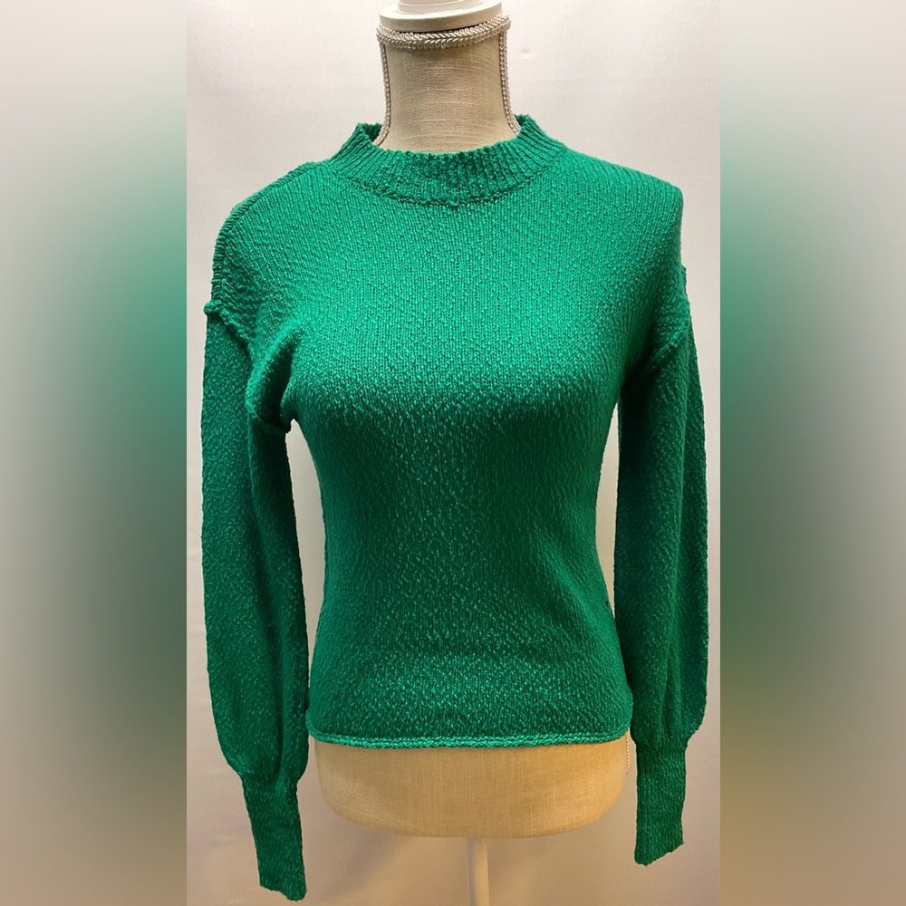 Abound Knit Crew Sweater Green Sz XXS